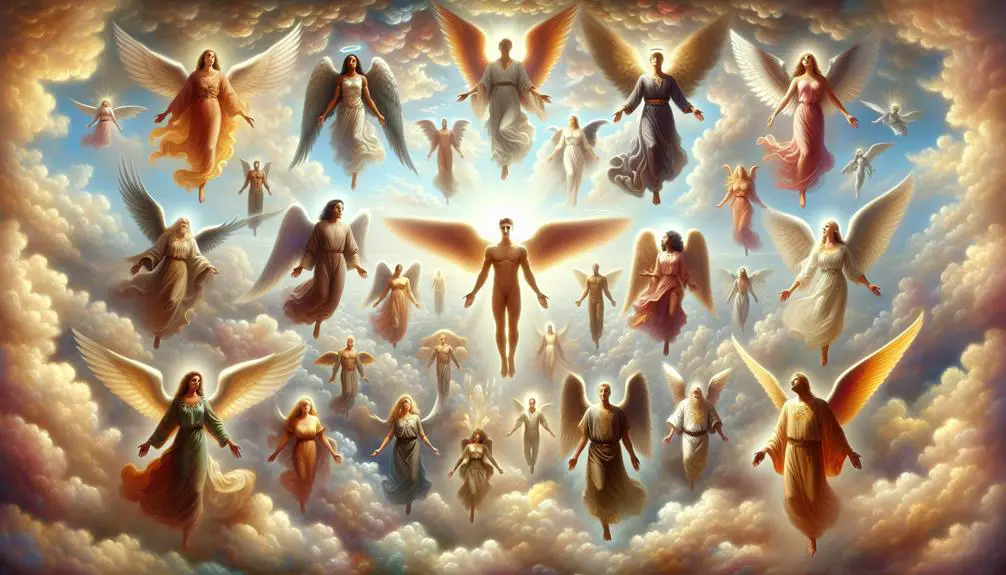 celestial beings spreading light