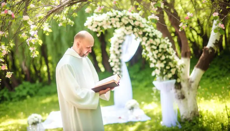 deacon performing wedding ceremony