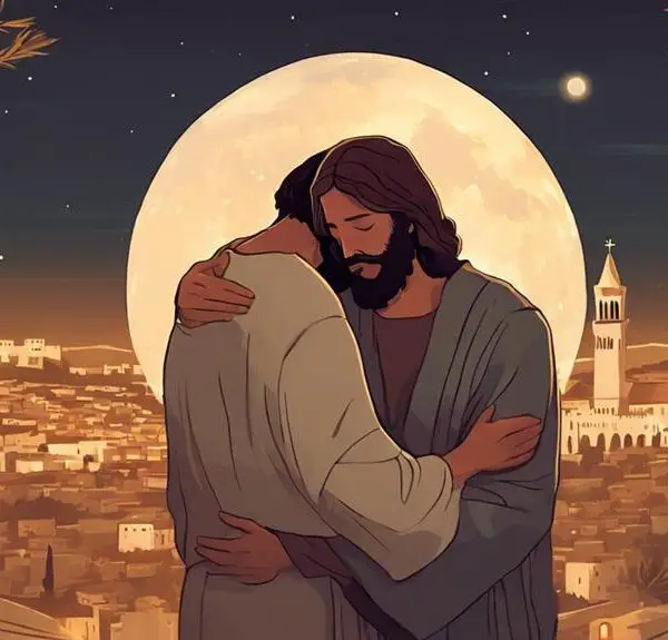 jesus hugged many people