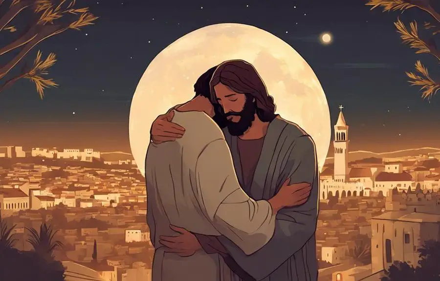 jesus hugged many people