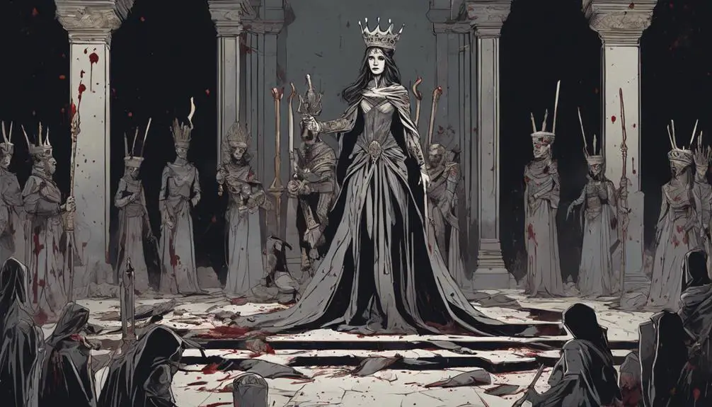 queen conspires kills heirs